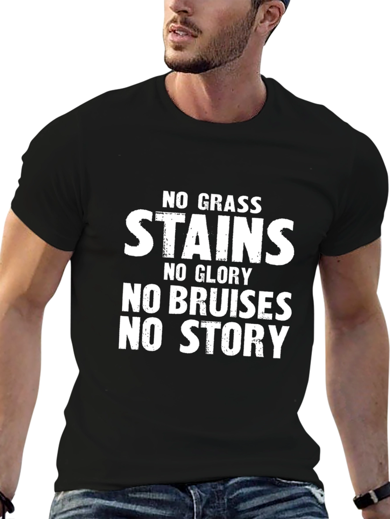 No Grass Stains T-Shirt - Black Graphic Tee