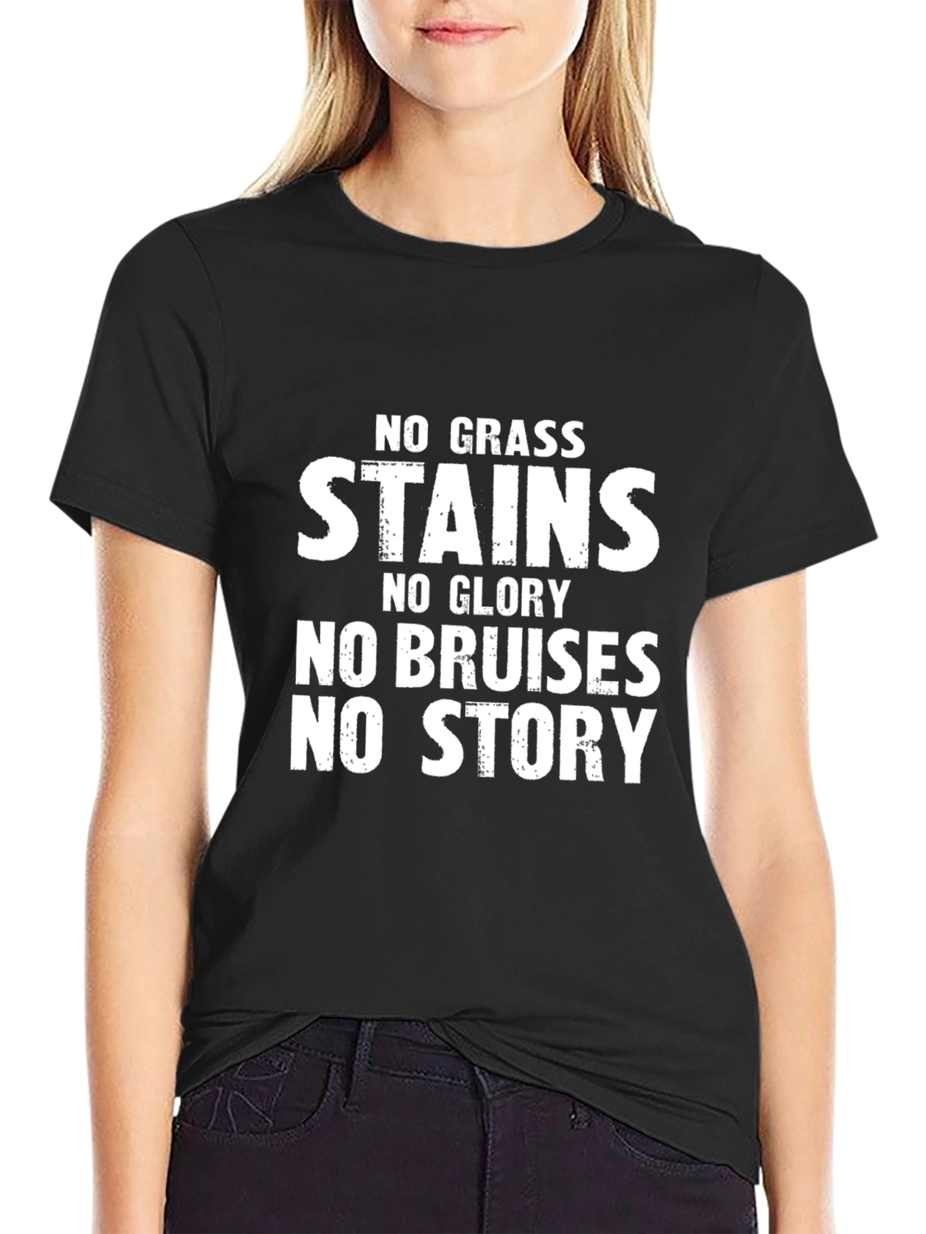 No Grass Stains T-Shirt - Black Graphic Tee