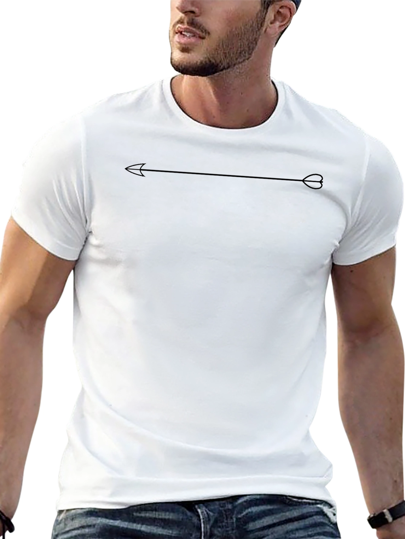 Mens Black T-Shirt with Arrow Graphic
