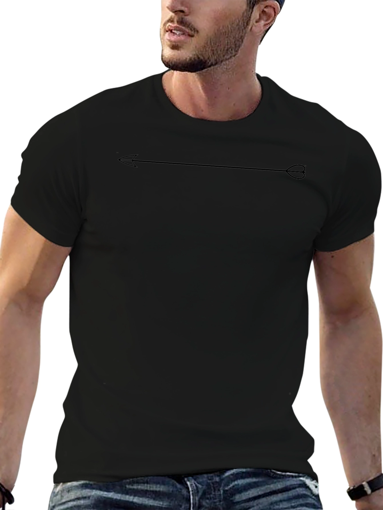Mens Black T-Shirt with Arrow Graphic