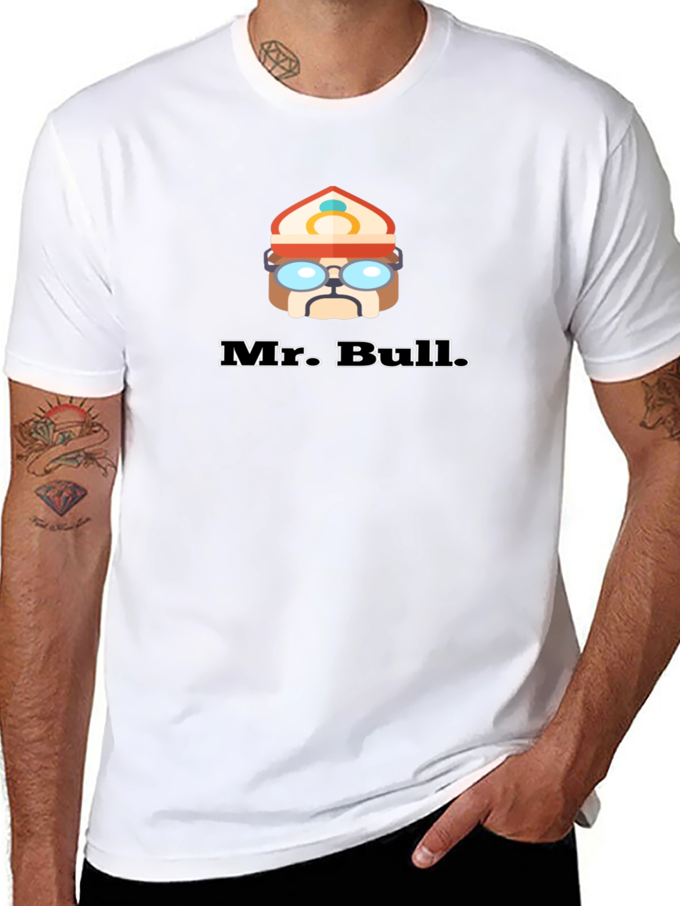 Mr. Bull Black T-Shirt Cartoon Graphic Tee