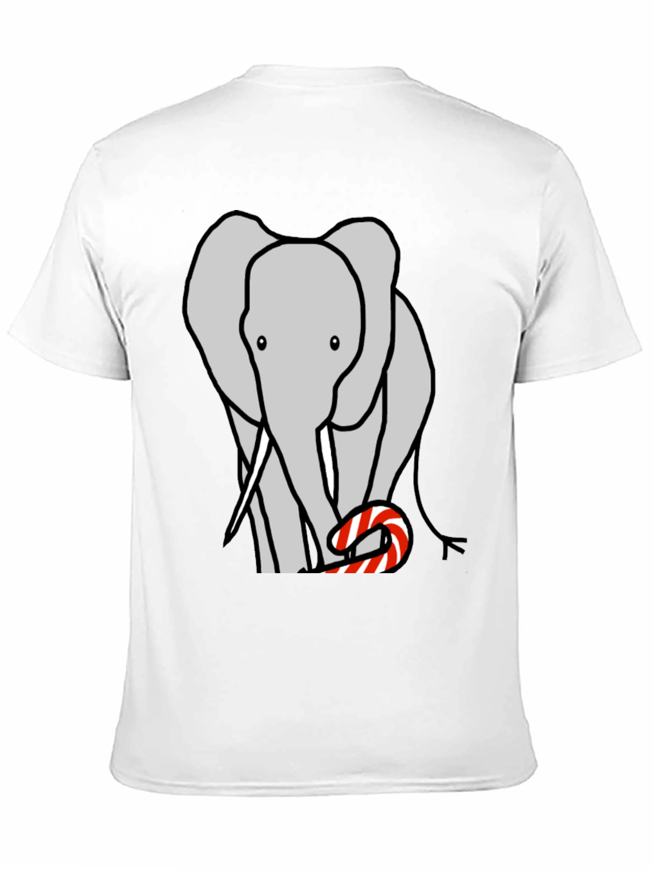 Elephant Candy Cane Black T-Shirt