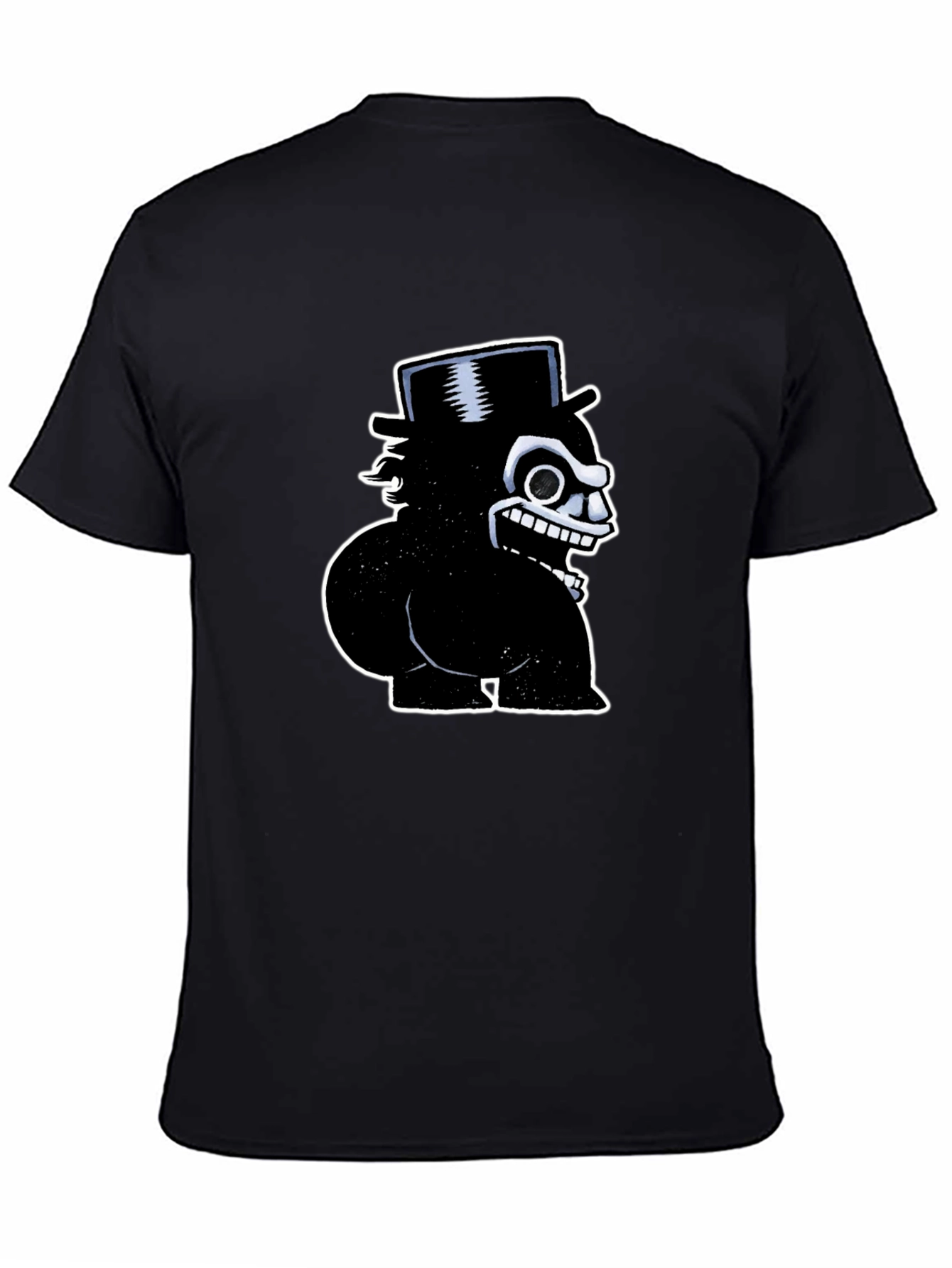 Mens Black Cartoon Character Graphic T-Shirt
