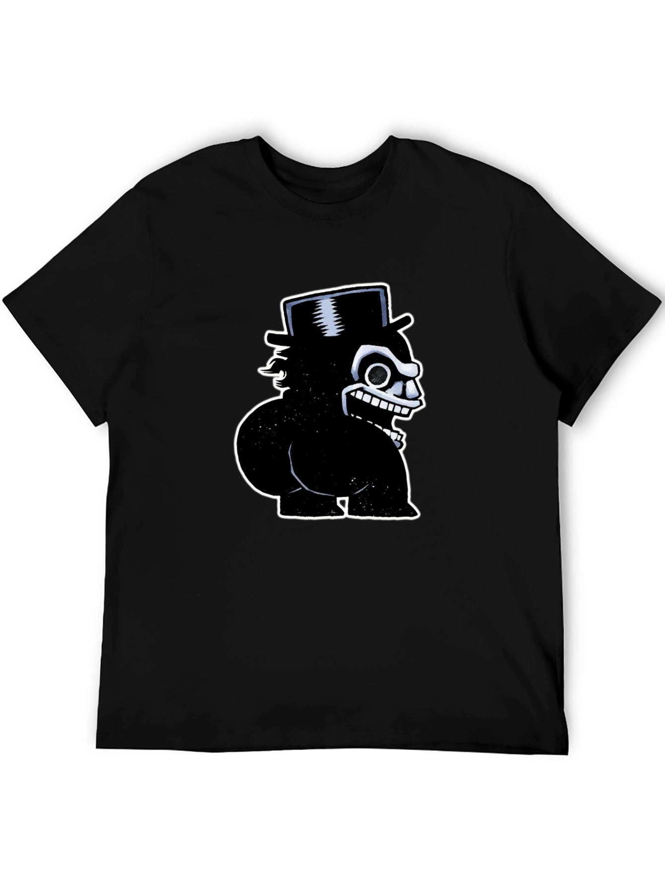 Mens Black Cartoon Character Graphic T-Shirt