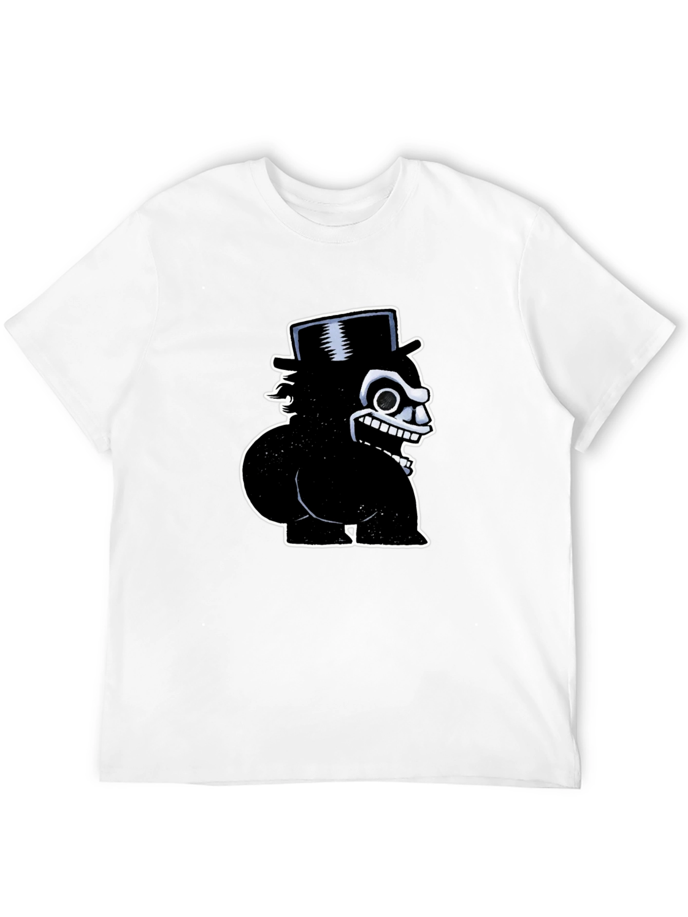 Mens Black Cartoon Character Graphic T-Shirt