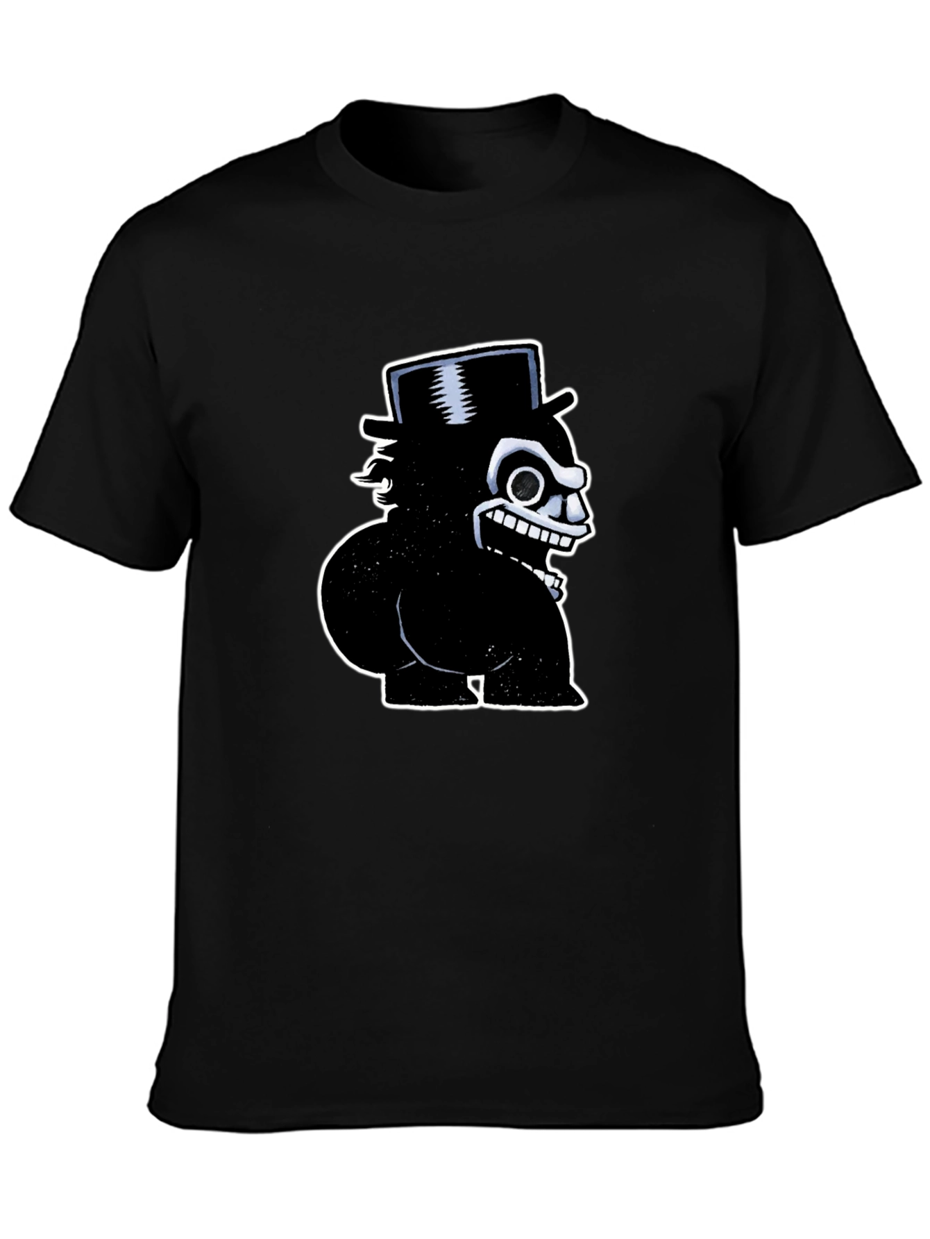 Mens Black Cartoon Character Graphic T-Shirt