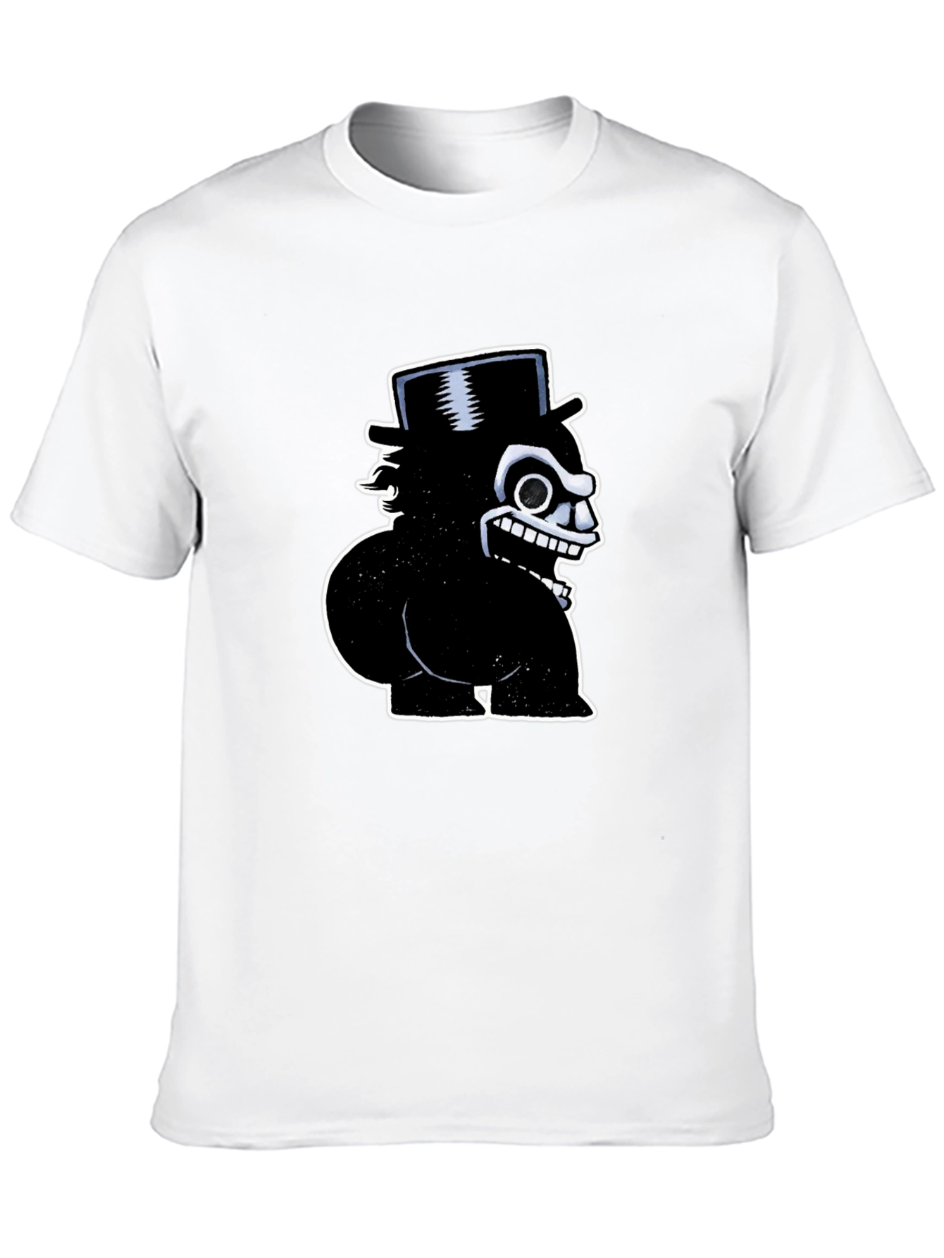 Mens Black Cartoon Character Graphic T-Shirt