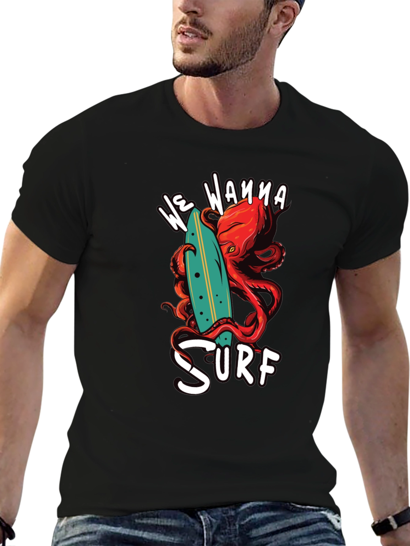 We Wanna Surf Octopus Graphic Tee