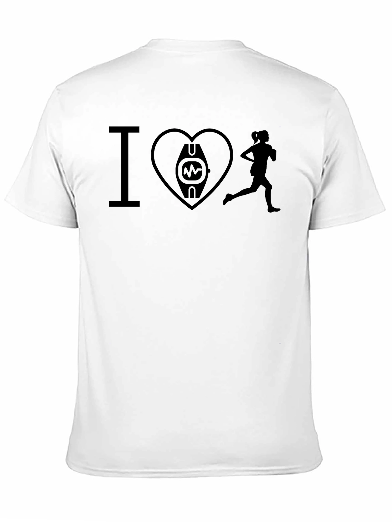 I Heart Running Black T-Shirt Fitness Cardio Tee