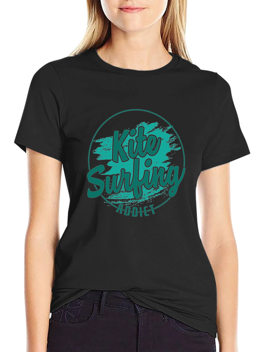 Kite Surfing Addict Black T-Shirt