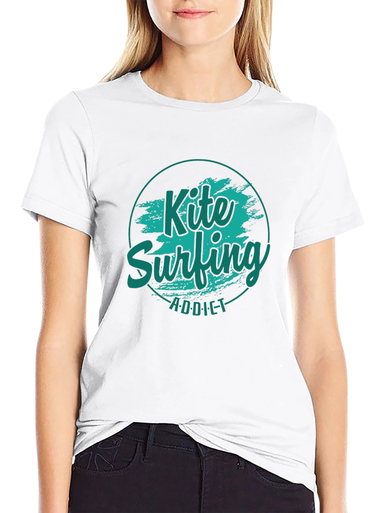 Kite Surfing Addict Black T-Shirt