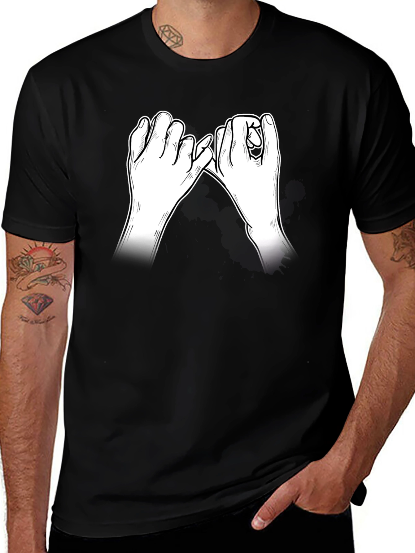 Promise Hands Graphic Black T-Shirt