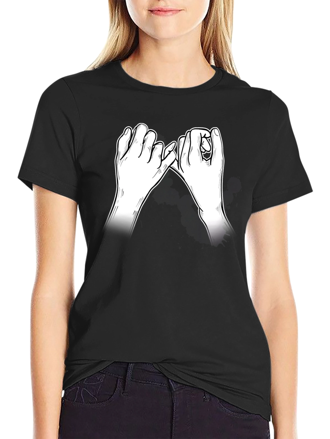 Promise Hands Graphic Black T-Shirt