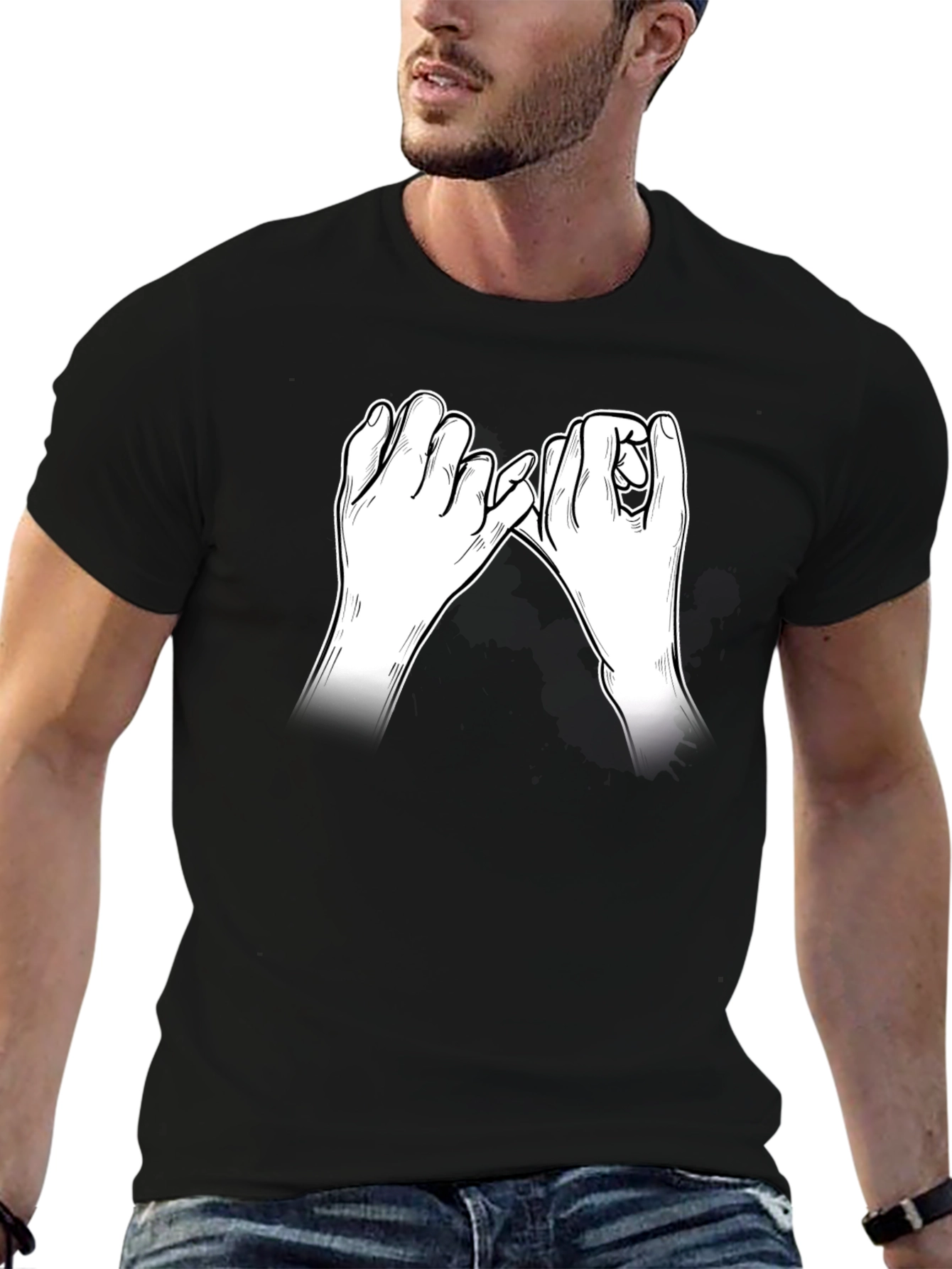 Promise Hands Graphic Black T-Shirt