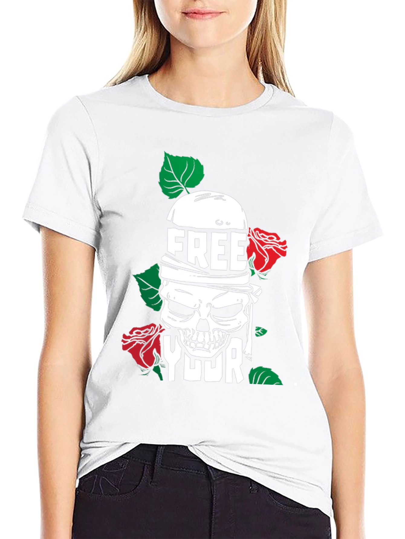 Free Your Mind Skull Graphic T-Shirt