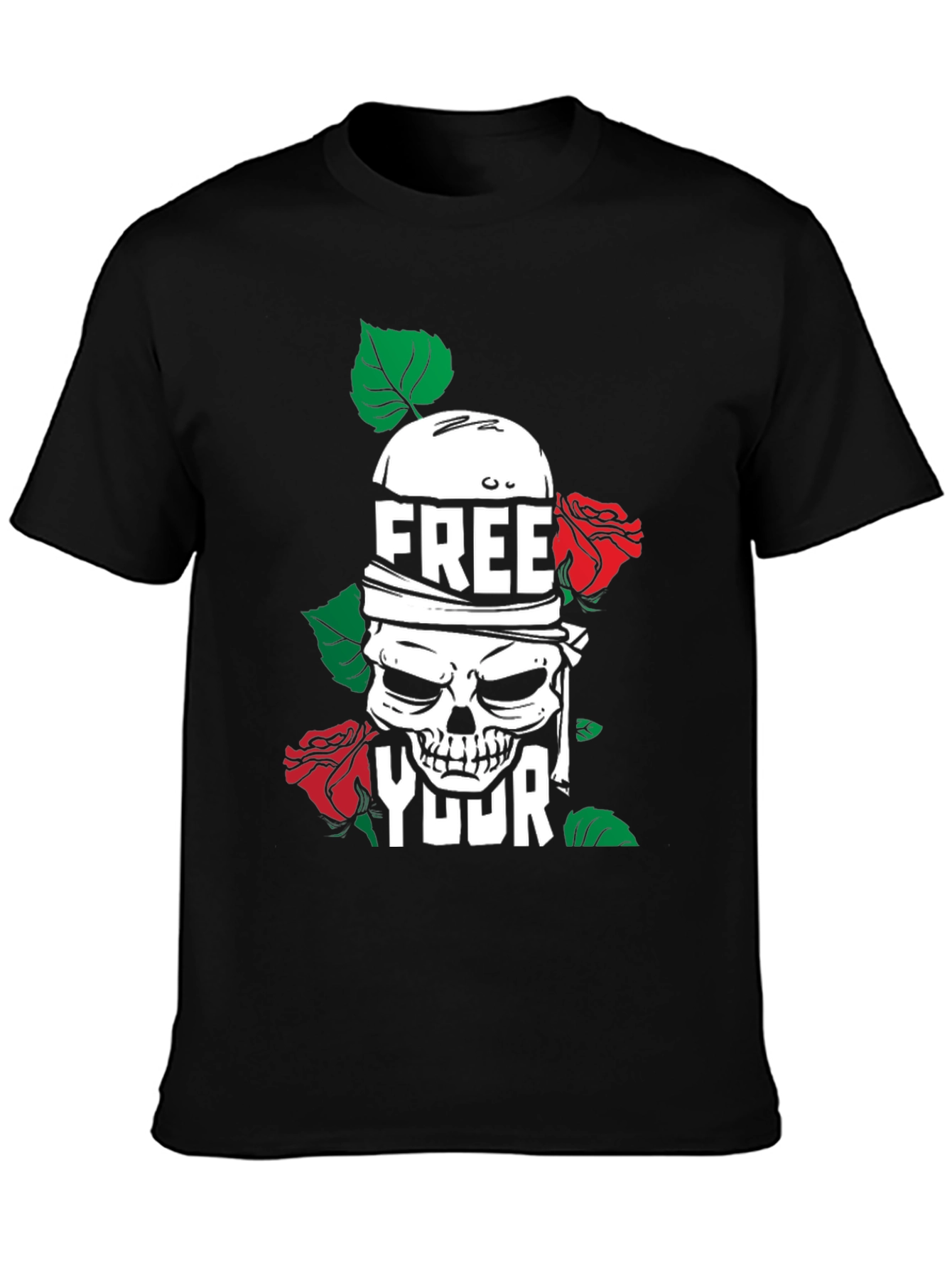 Free Your Mind Skull Graphic T-Shirt