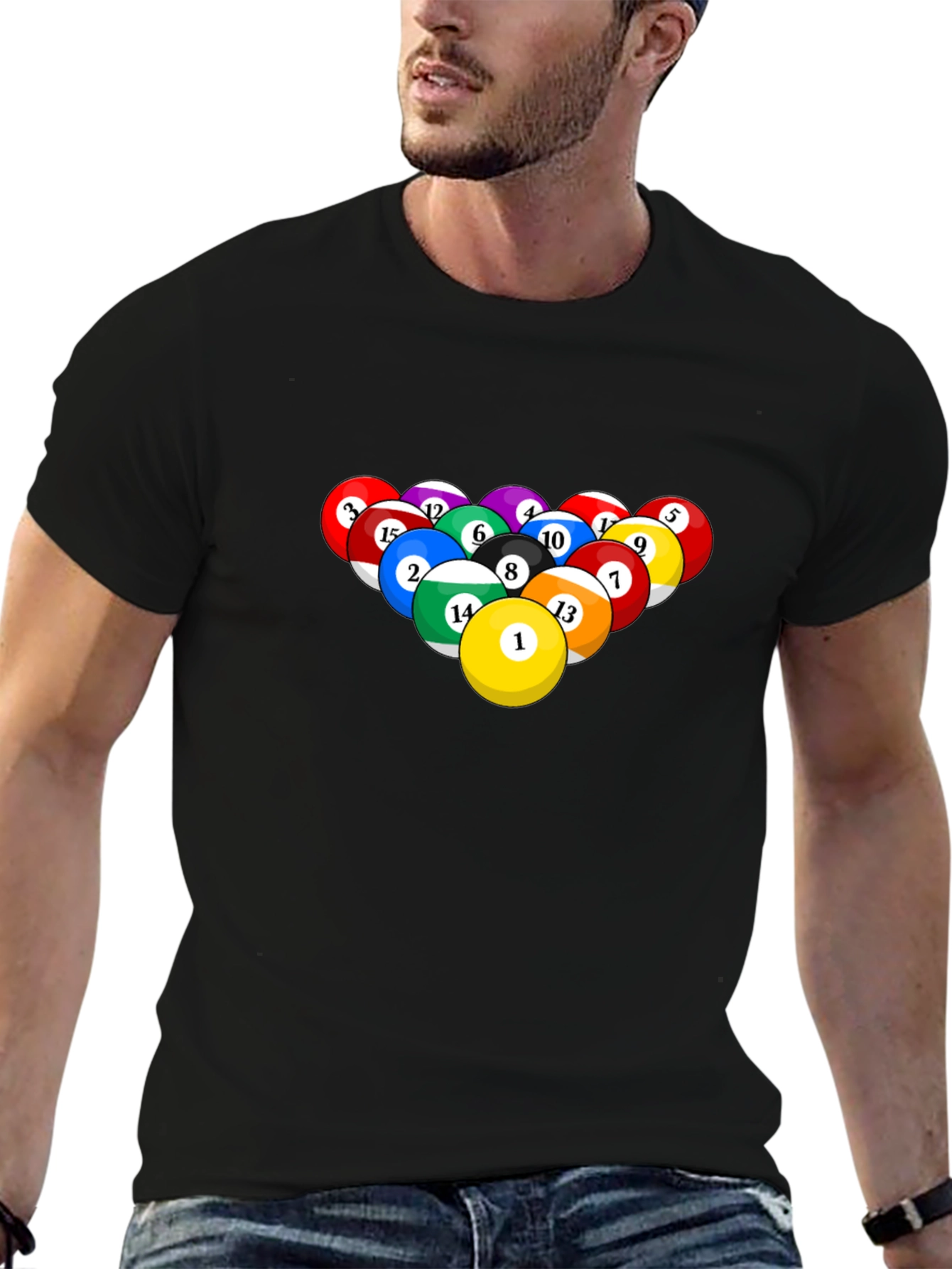 Pool Ball Graphic Tee - Billiards Lover T-Shirt