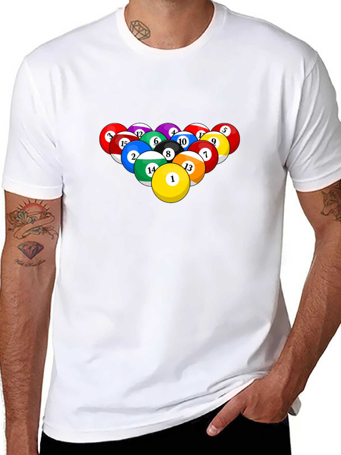 Pool Ball Graphic Tee - Billiards Lover T-Shirt