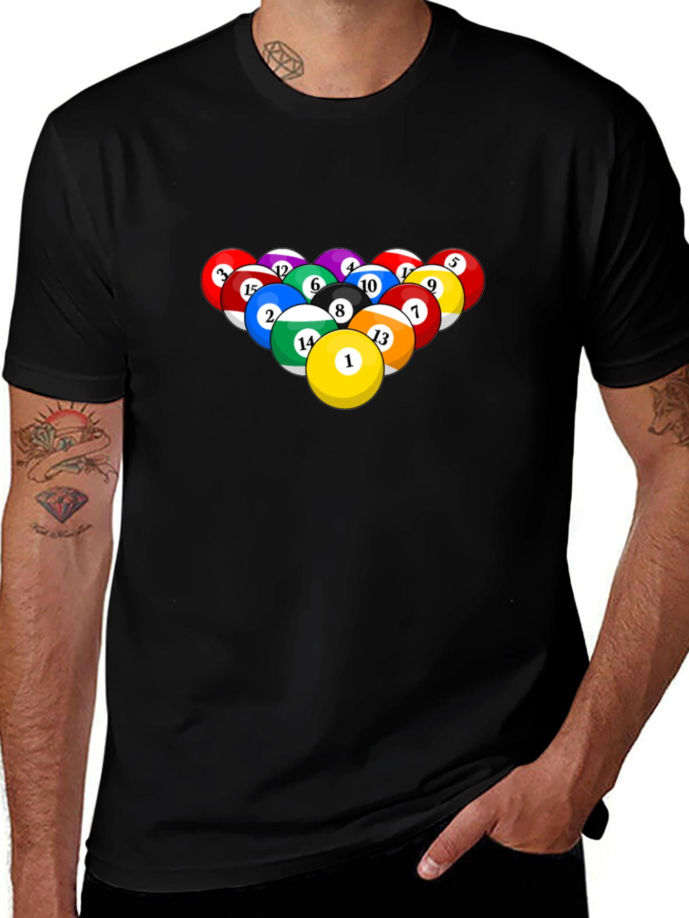 Pool Ball Graphic Tee - Billiards Lover T-Shirt