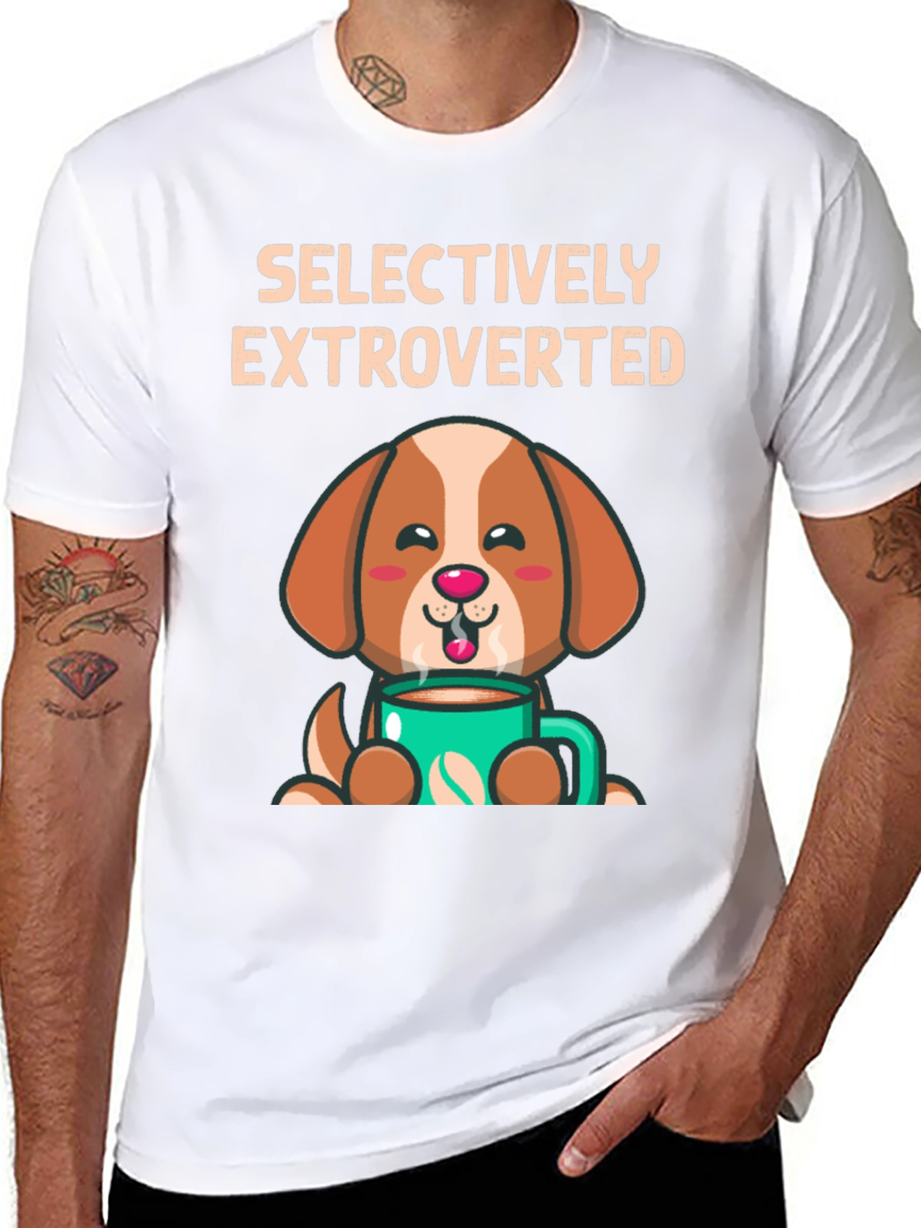 Selectively Extroverted Dog Coffee T-Shirt