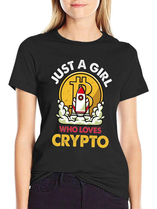 Just A Girl Who Loves Crypto T-Shirt