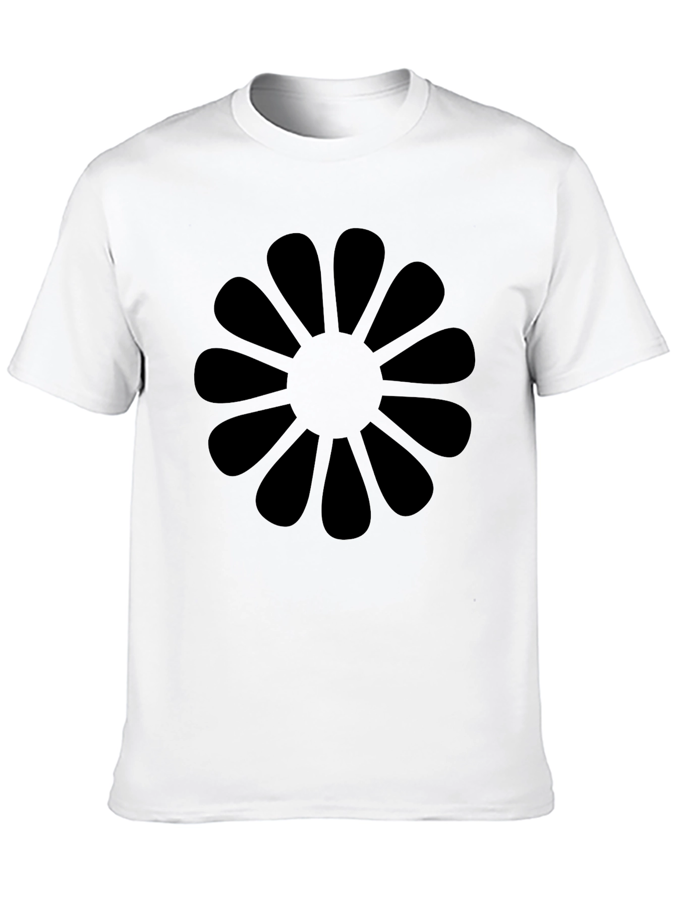 Black Flower Petal Graphic T-Shirt