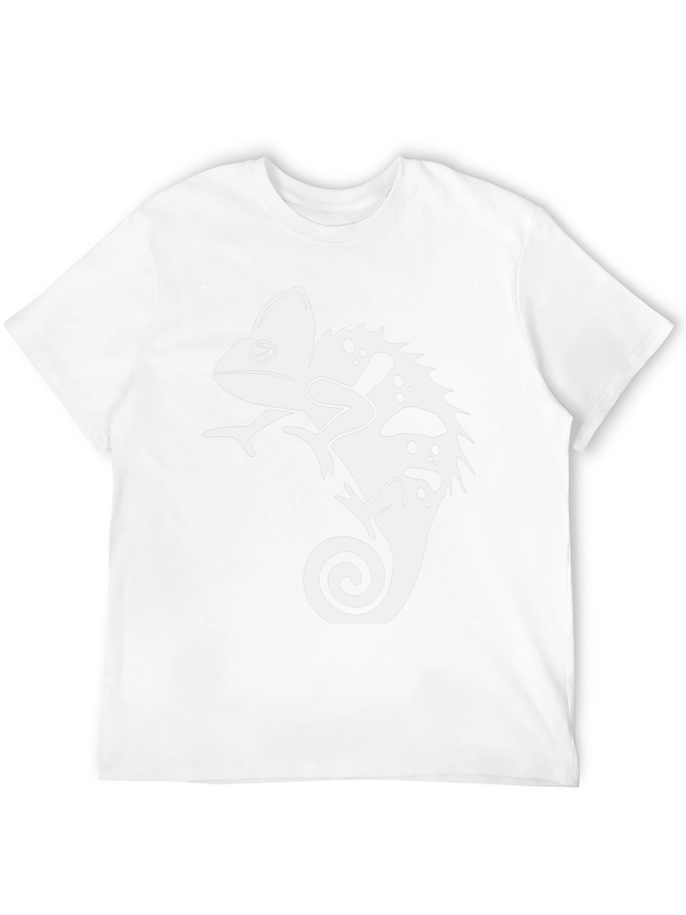 Black T-Shirt with Chameleon Graphic Print