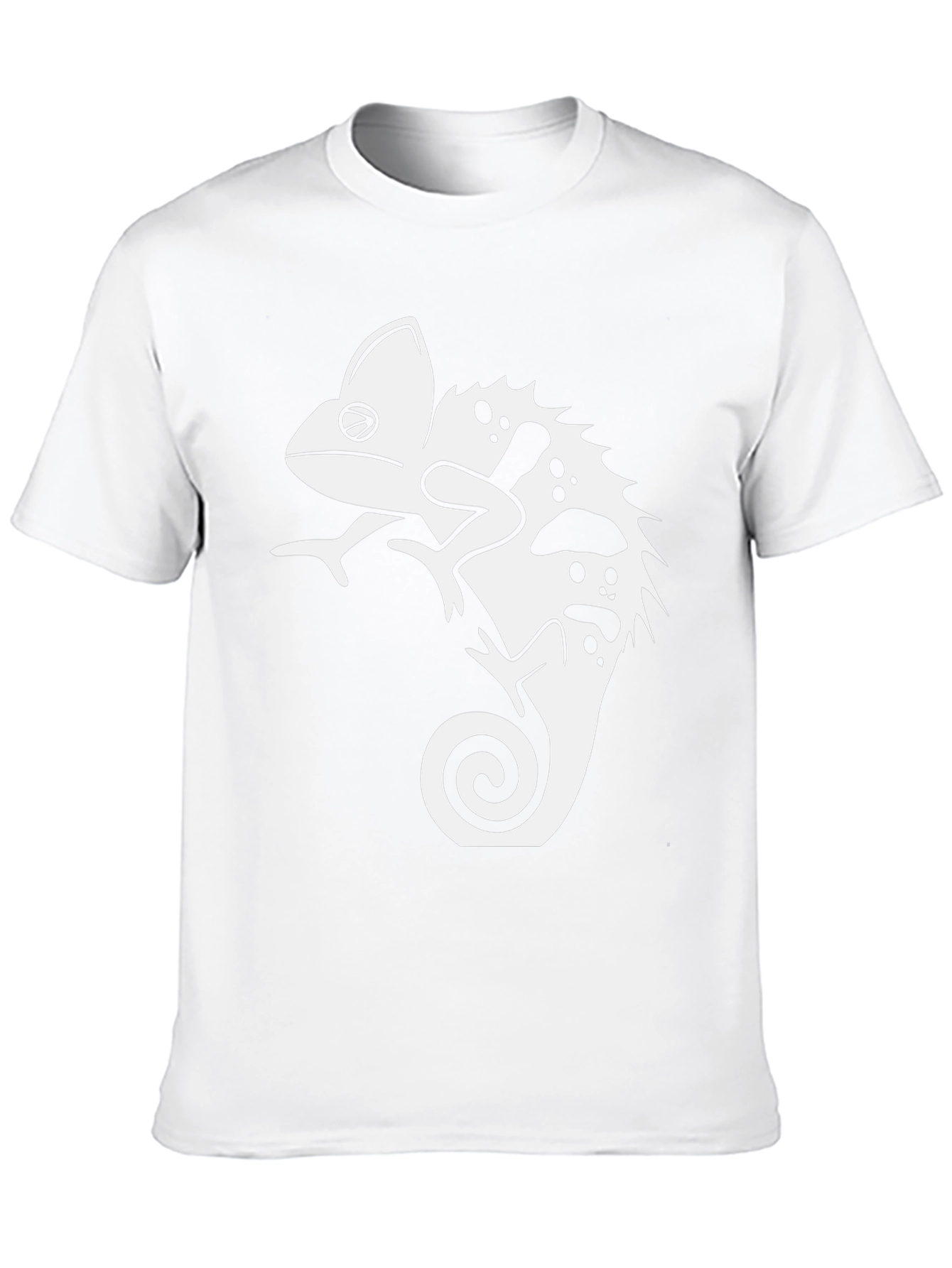 Black T-Shirt with Chameleon Graphic Print