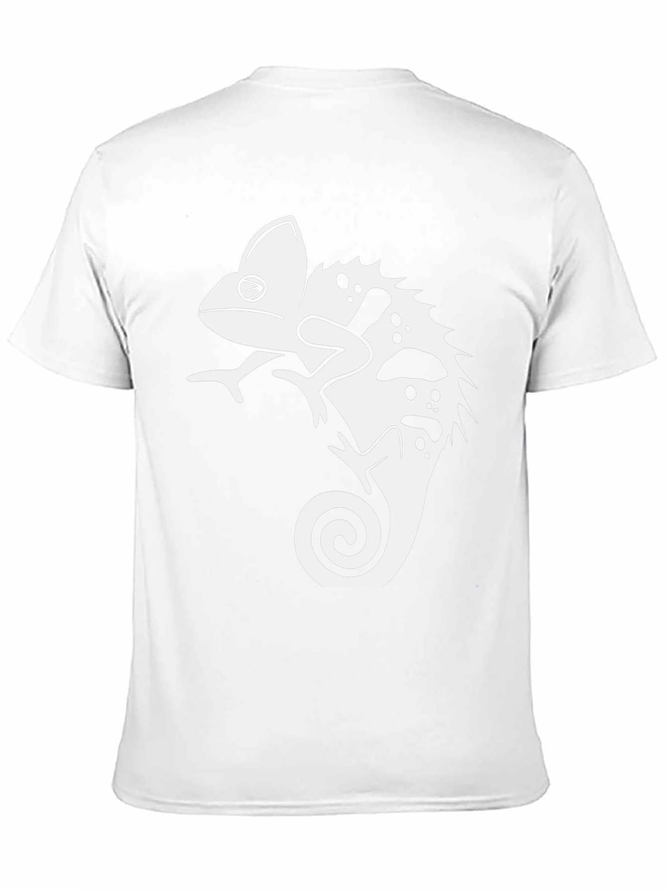 Black T-Shirt with Chameleon Graphic Print