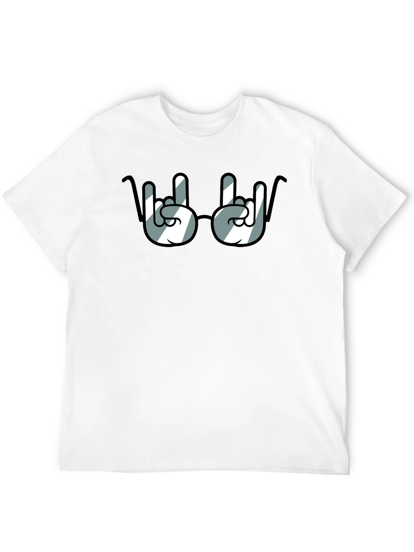 Rock On! Novelty Graphic Print Crew Neck T-Shirt