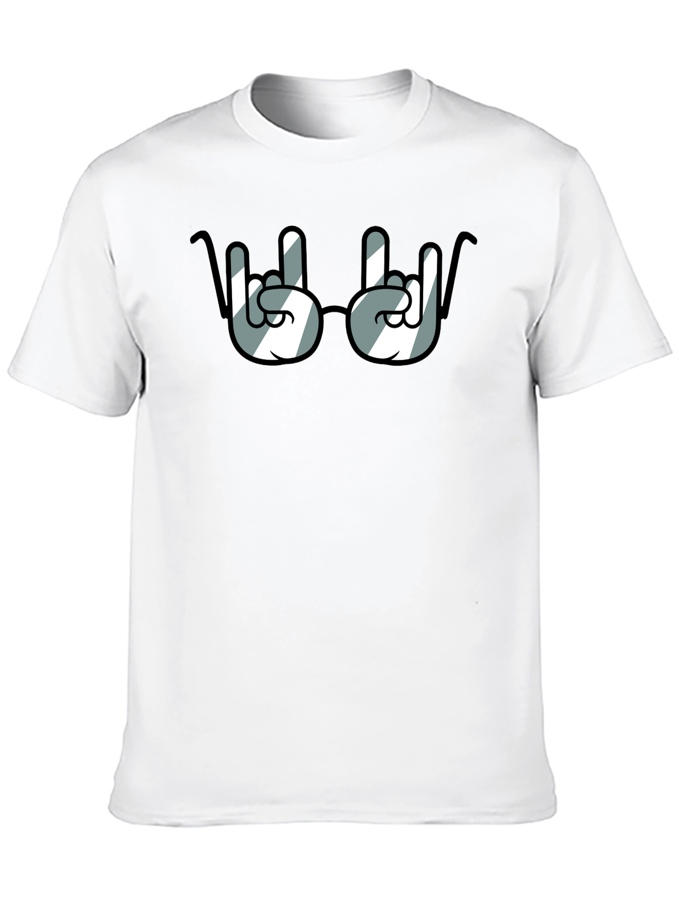 Rock On! Novelty Graphic Print Crew Neck T-Shirt