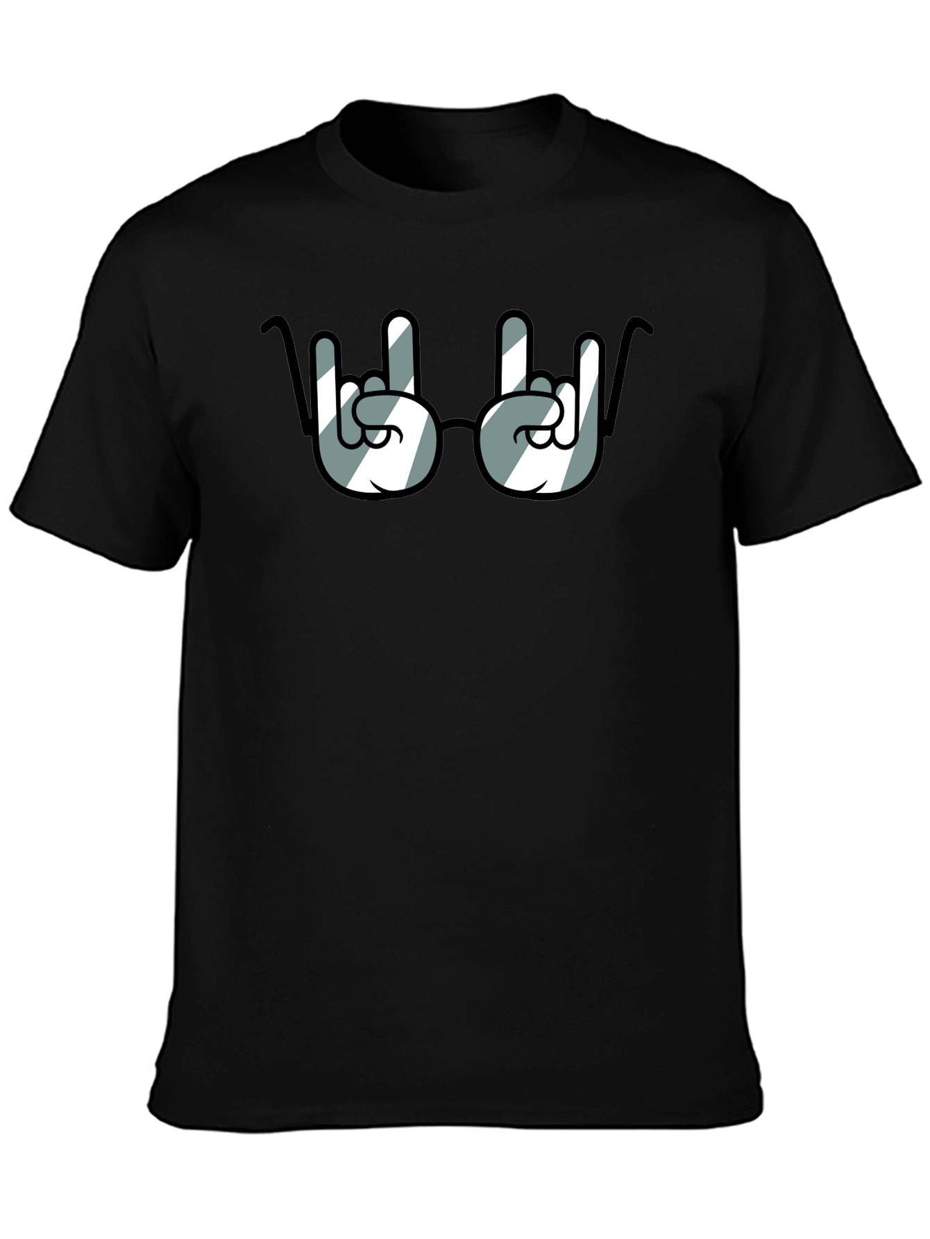 Rock On! Novelty Graphic Print Crew Neck T-Shirt