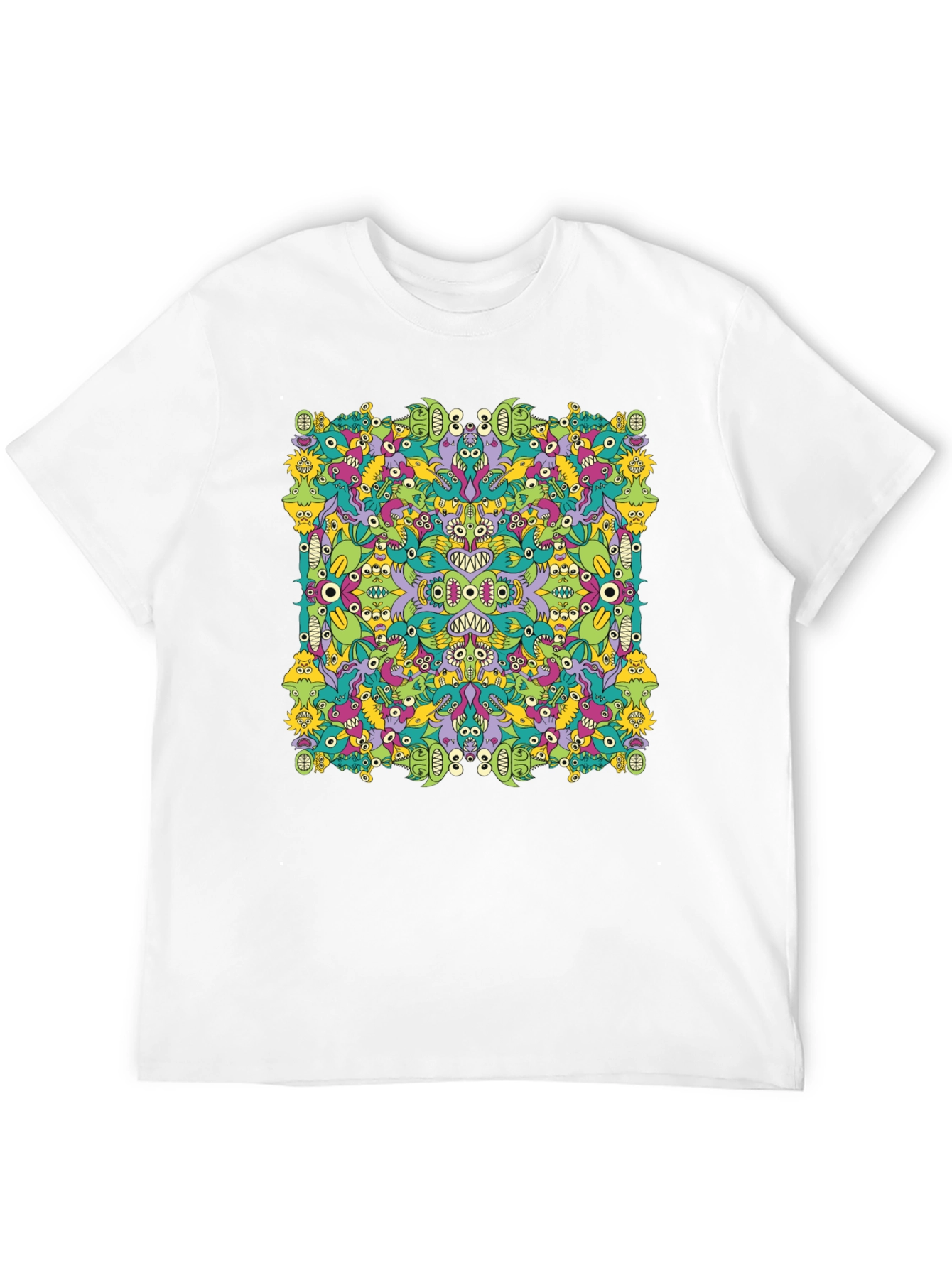 Funky Monster Doodle Graphic Tee - Black