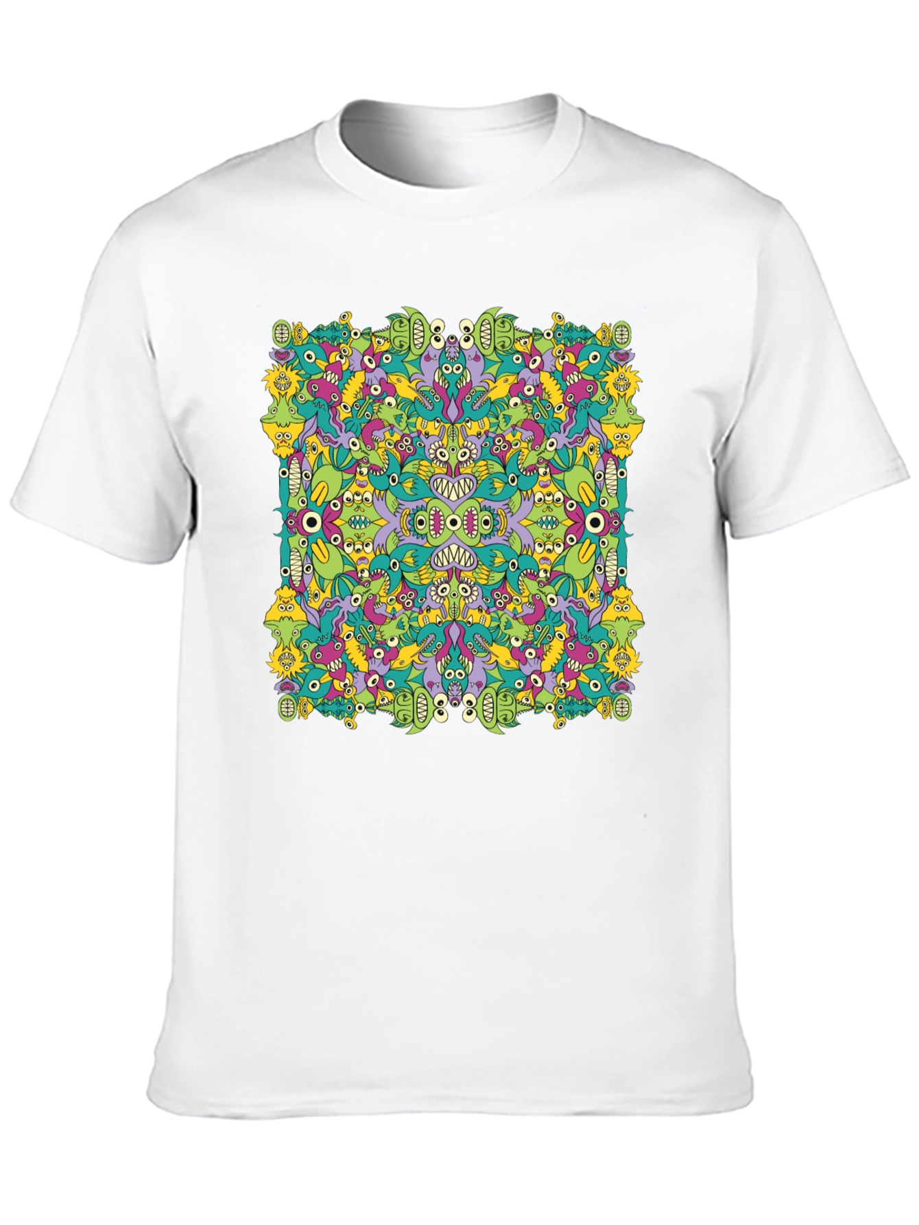 Funky Monster Doodle Graphic Tee - Black