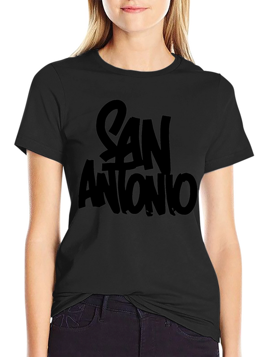 San Antonio Graphic T-Shirt - Black Crew Neck Tee