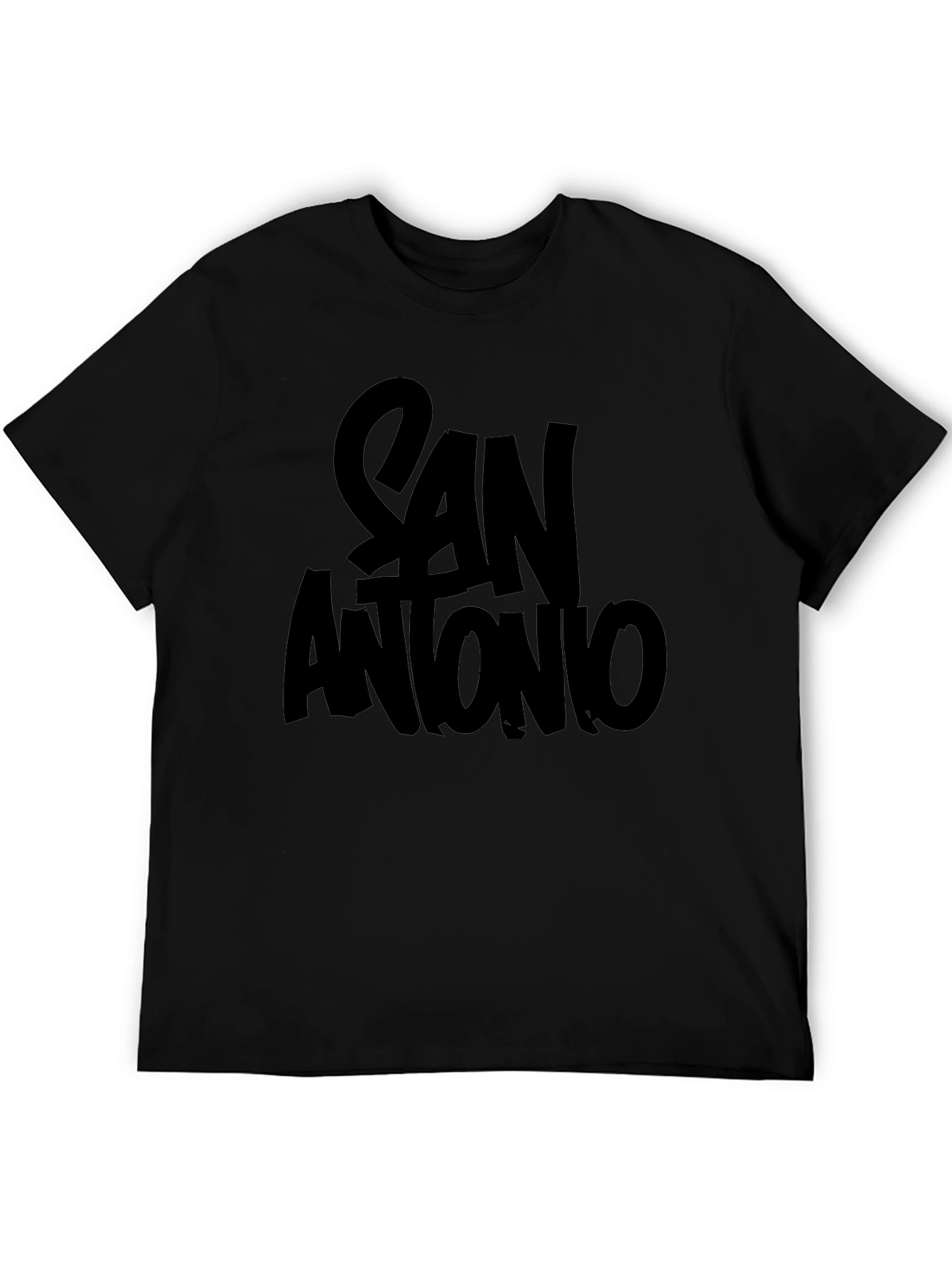 San Antonio Graphic T-Shirt - Black Crew Neck Tee