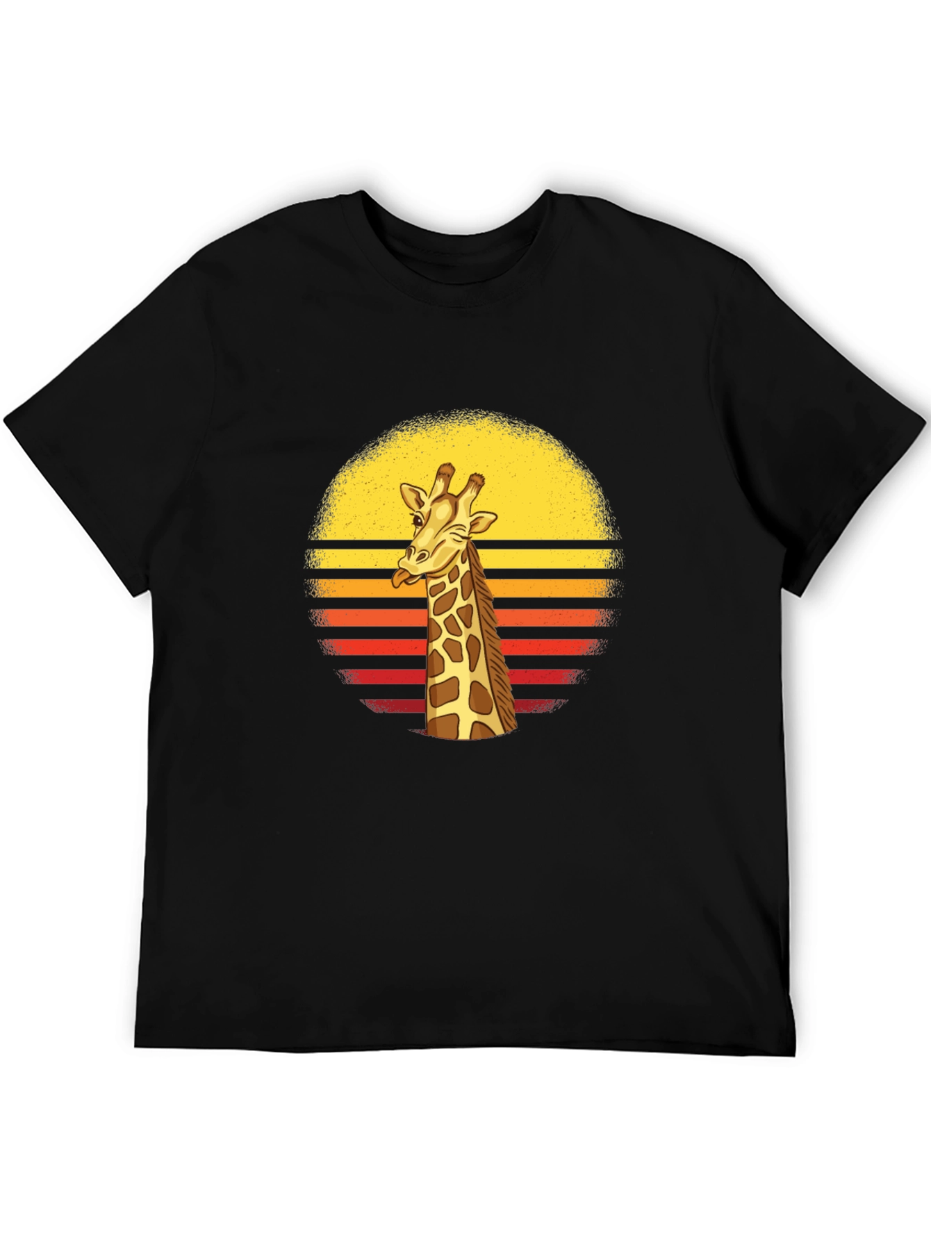 Giraffe Sunset Graphic T-Shirt