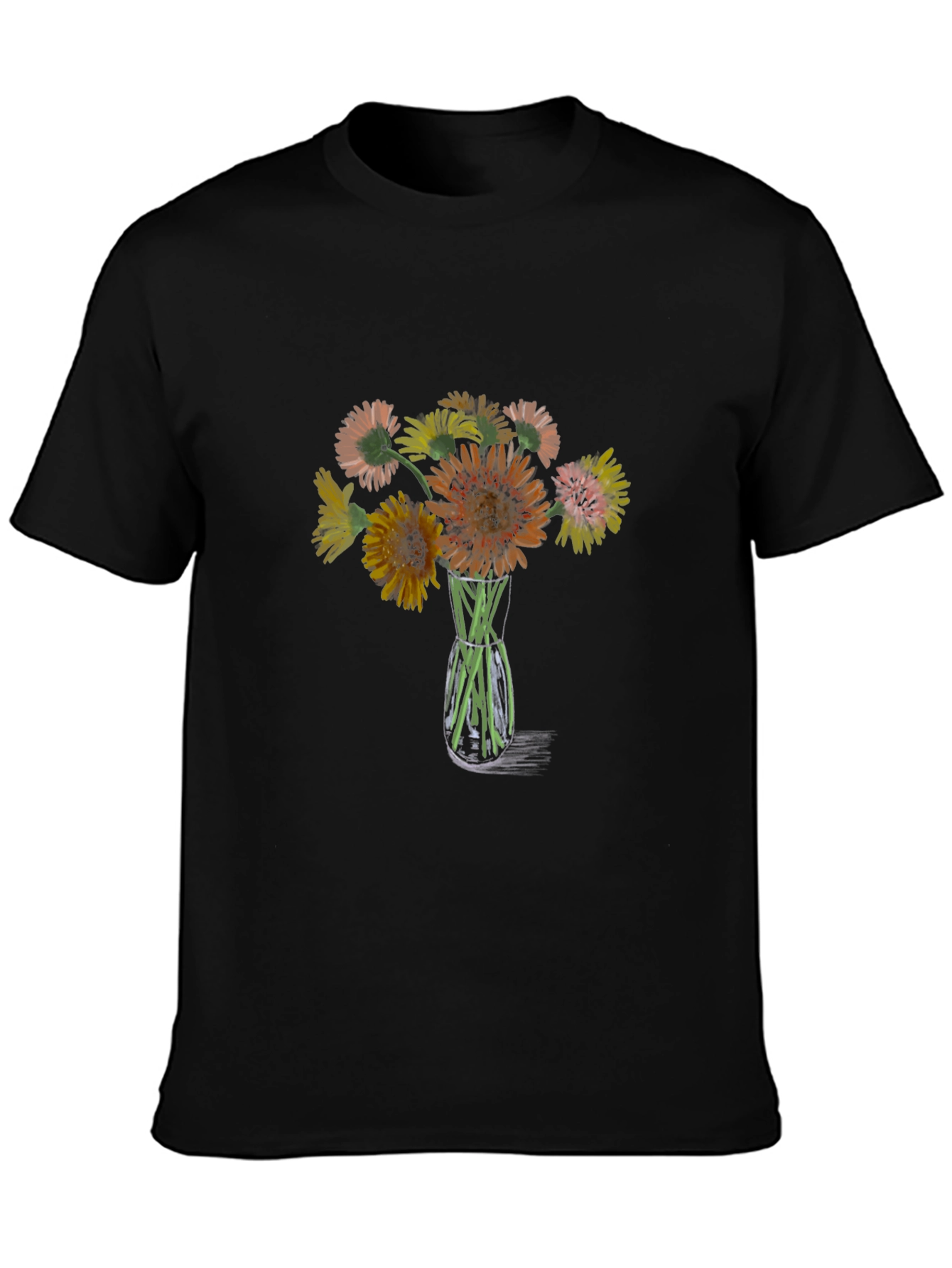 Floral Bouquet Graphic T-Shirt - Black