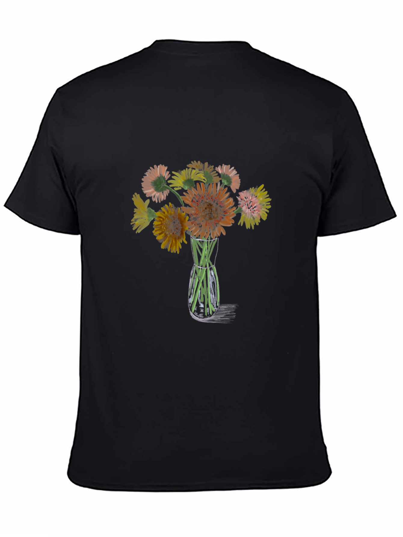 Floral Bouquet Graphic T-Shirt - Black