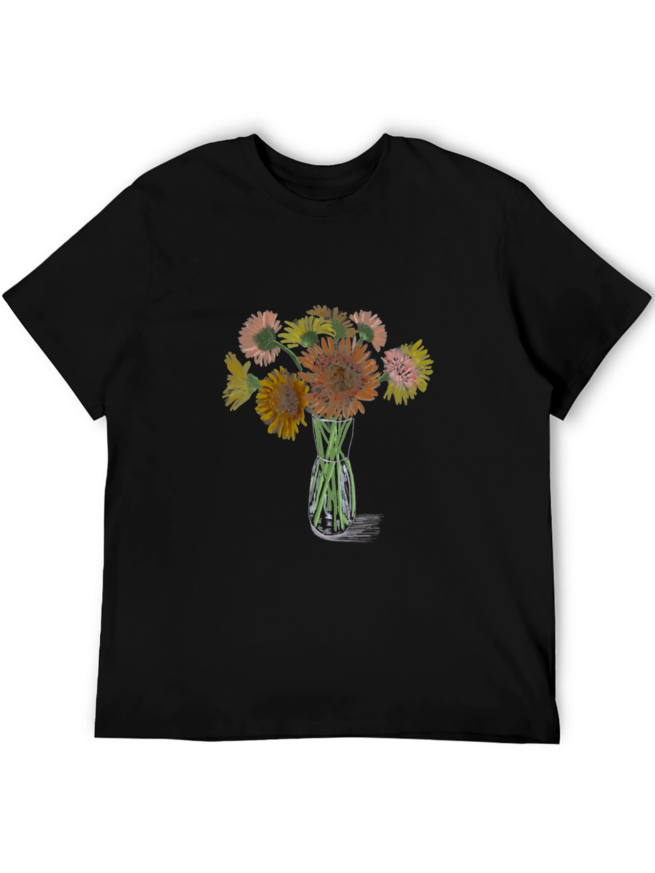 Floral Bouquet Graphic T-Shirt - Black