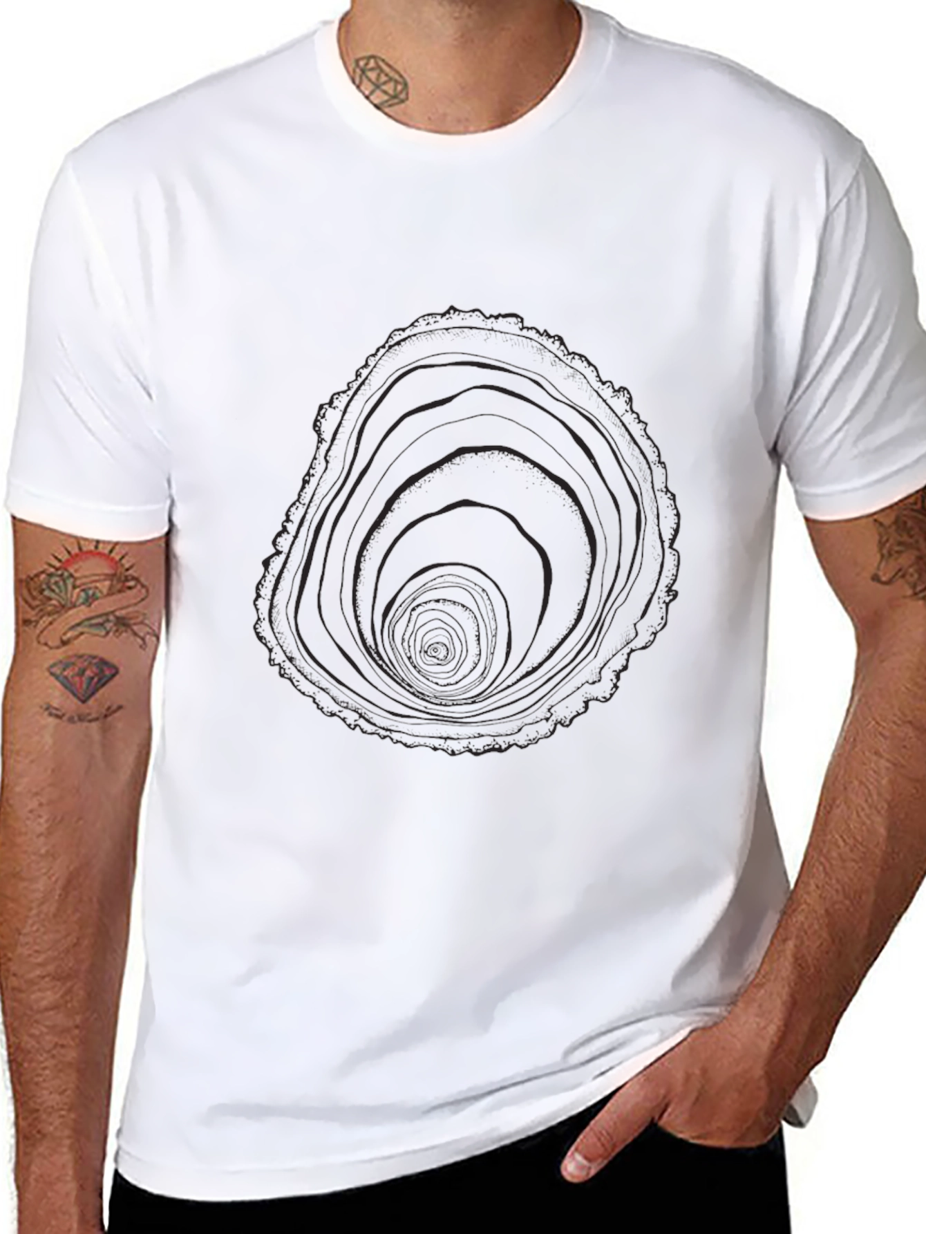Tree Ring Graphic Black T-Shirt