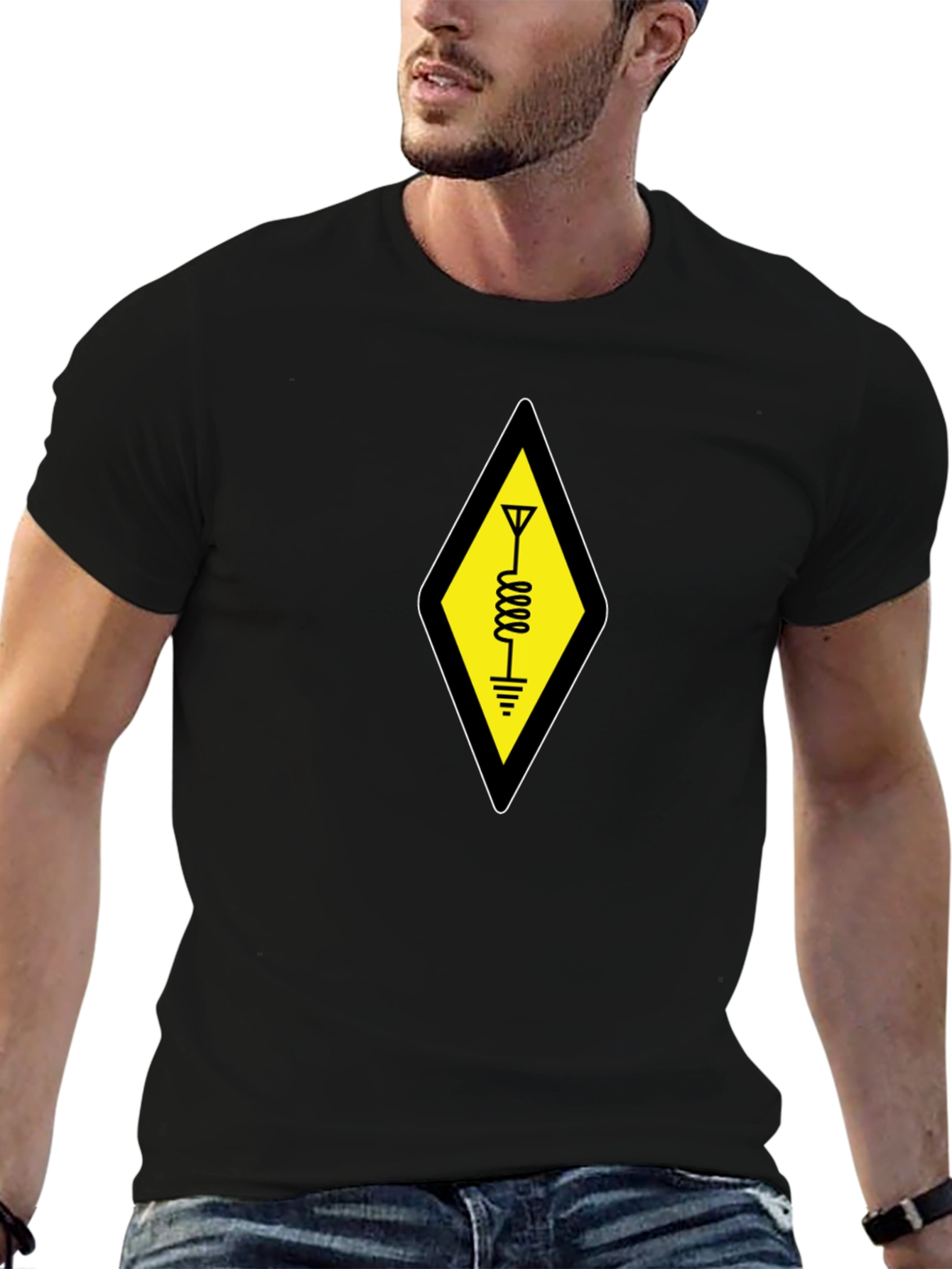 Ham Radio Operator T-Shirt - Yellow Diamond Design