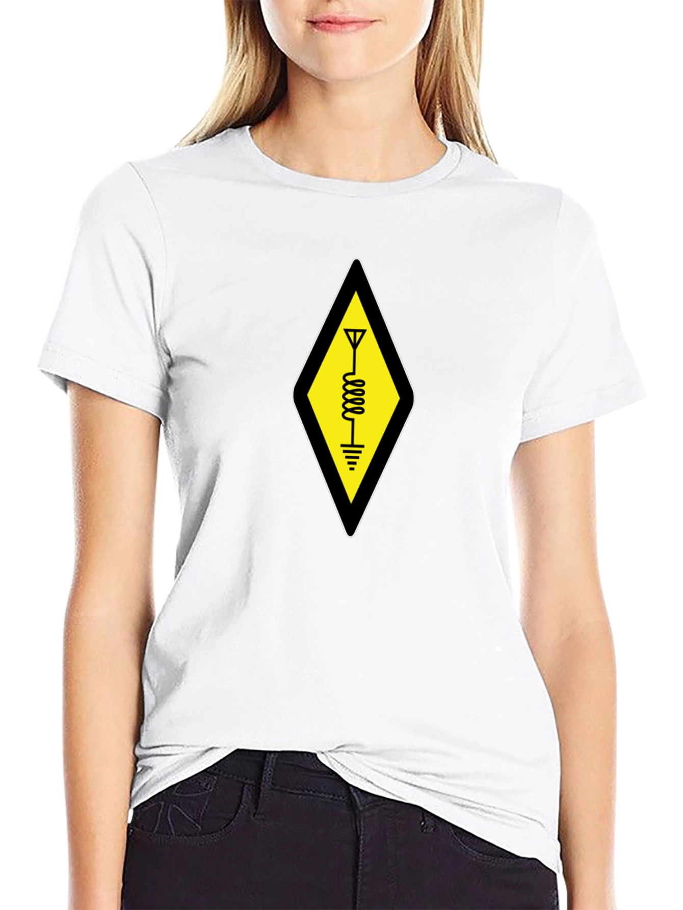 Ham Radio Operator T-Shirt - Yellow Diamond Design