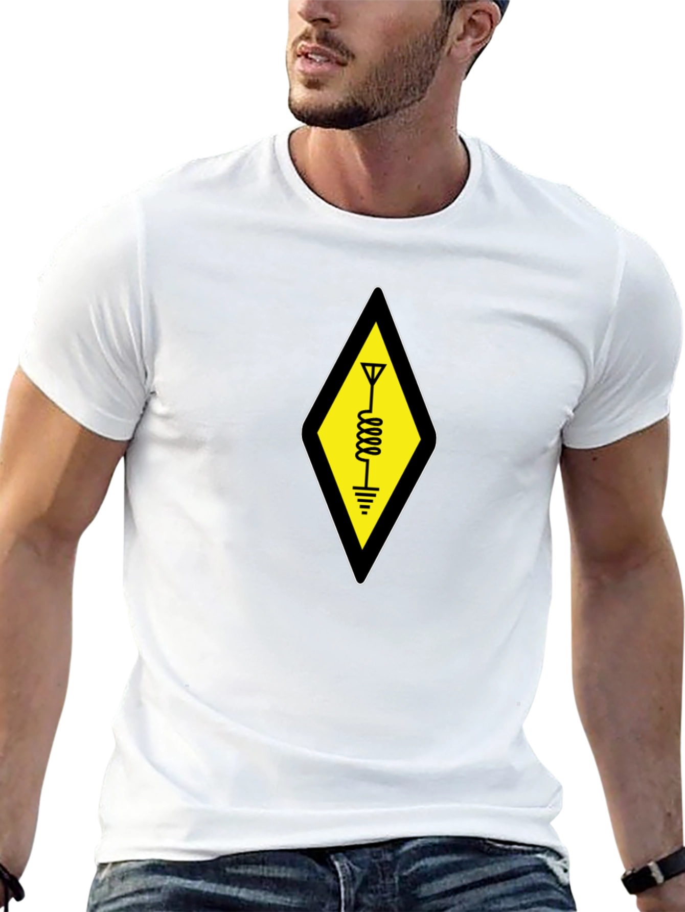 Ham Radio Operator T-Shirt - Yellow Diamond Design
