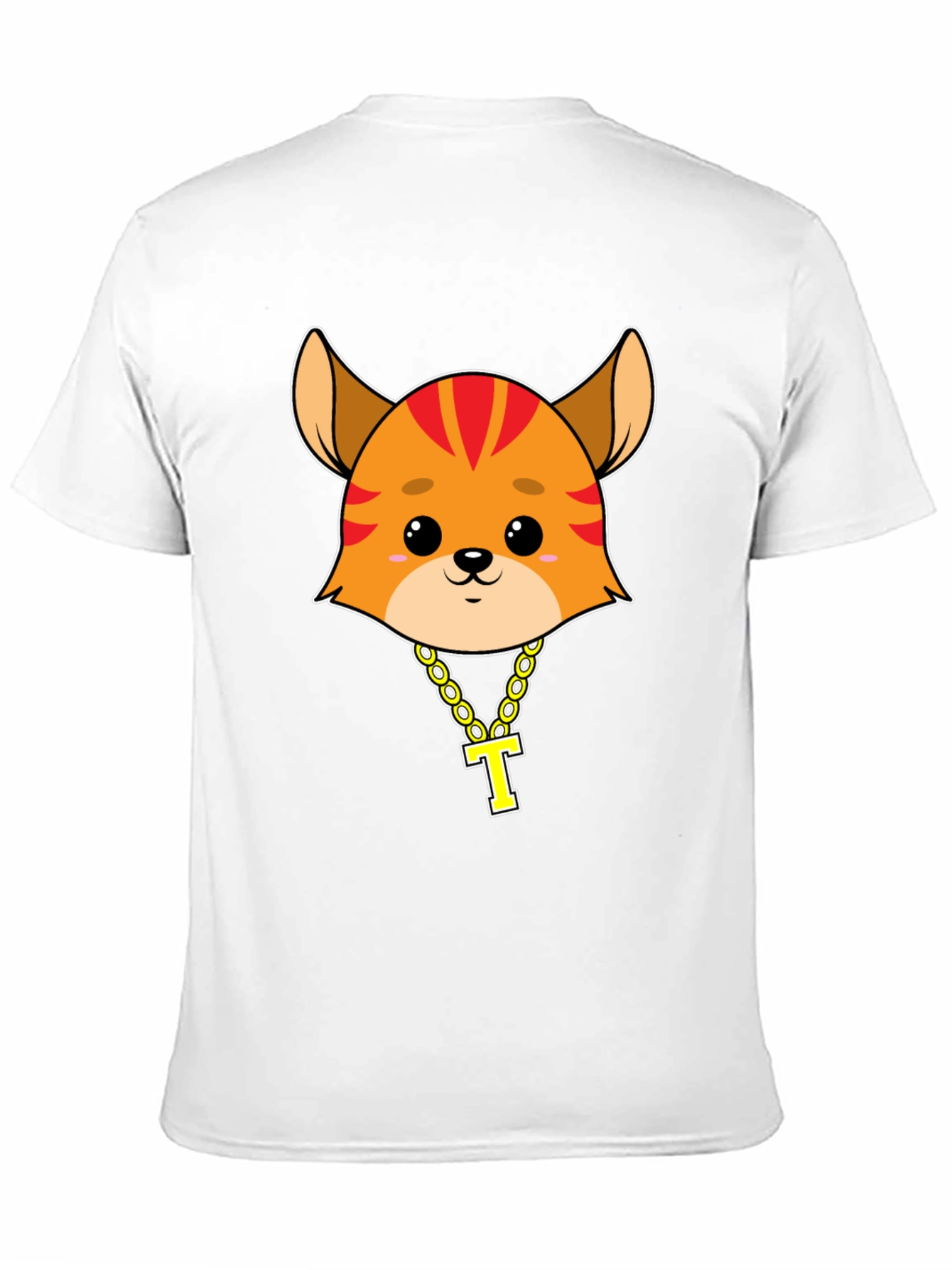 Cute Cartoon Animal Tee with Gold Chain