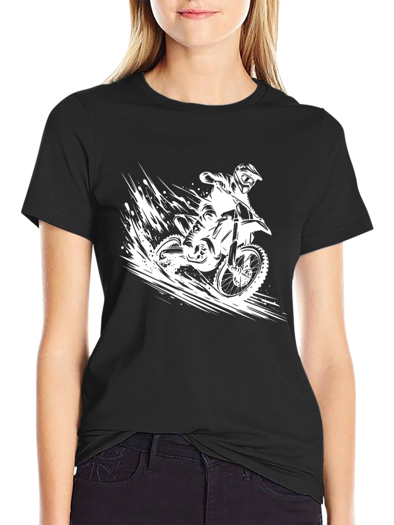 Motorcross Rider Black Graphic Tee