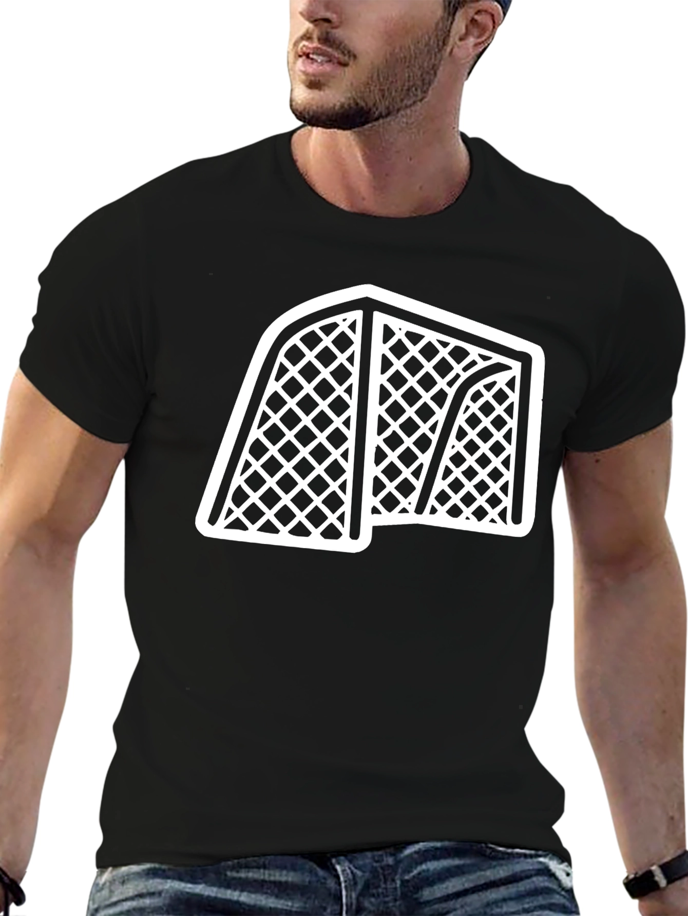 Hockey Goal T-Shirt - Black Graphic Tee
