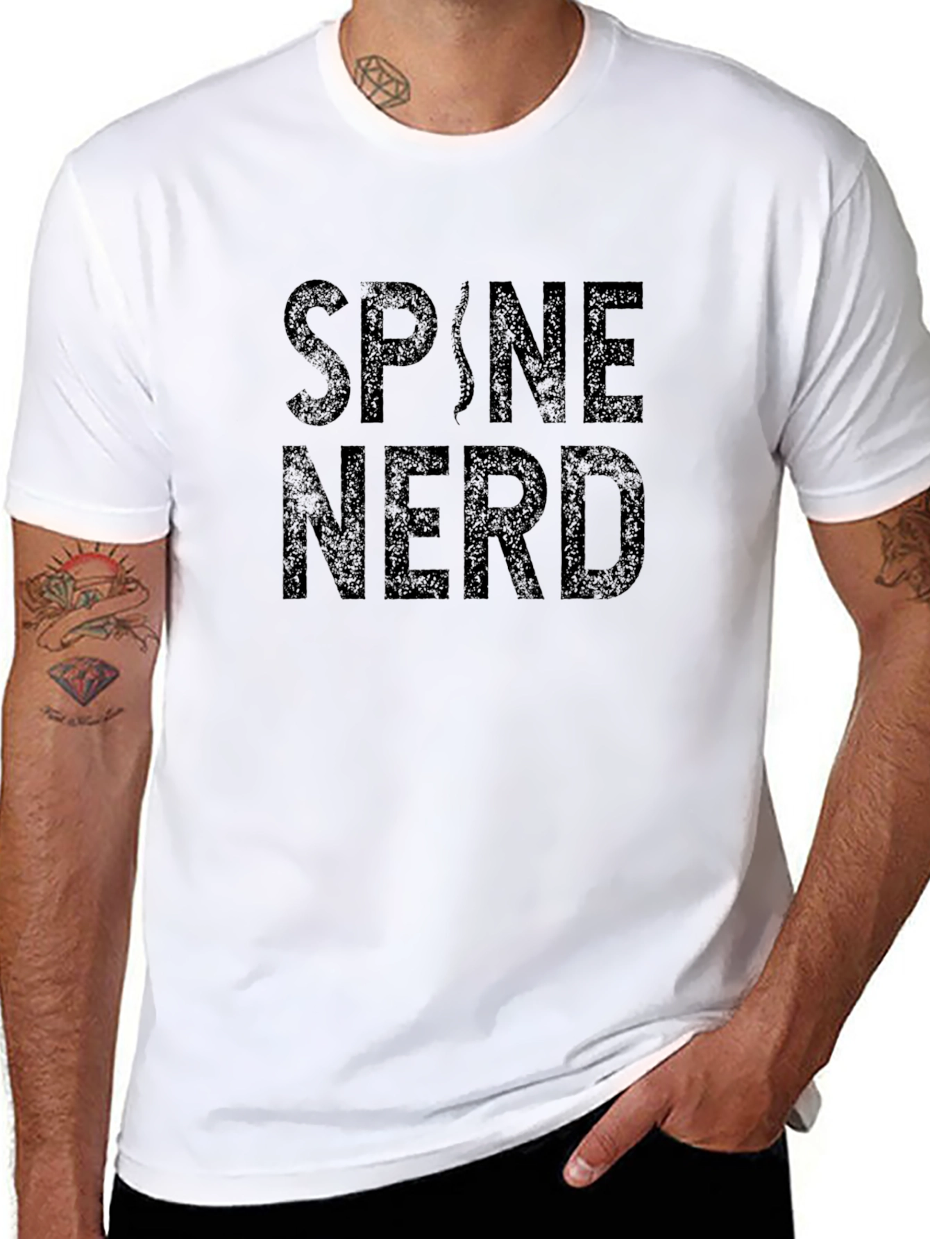 Spine Nerd T-Shirt - Black Novelty Tee