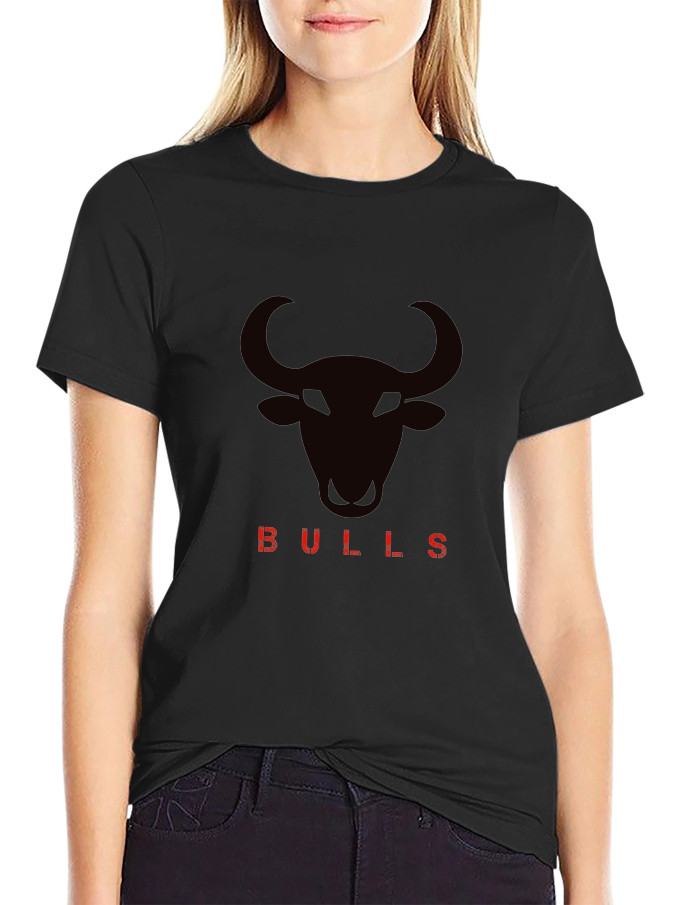 Mens Black Bulls Graphic Tee