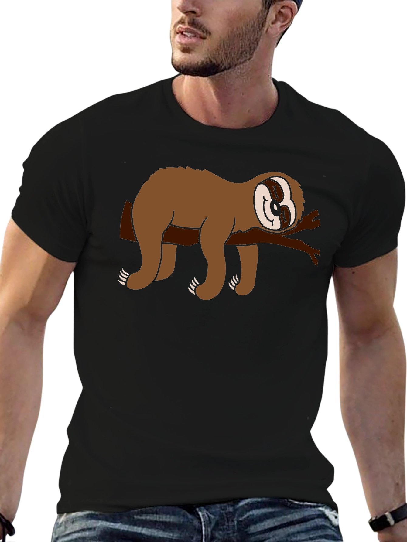 Chill Sloth Graphic Tee - Comfy Black T-Shirt